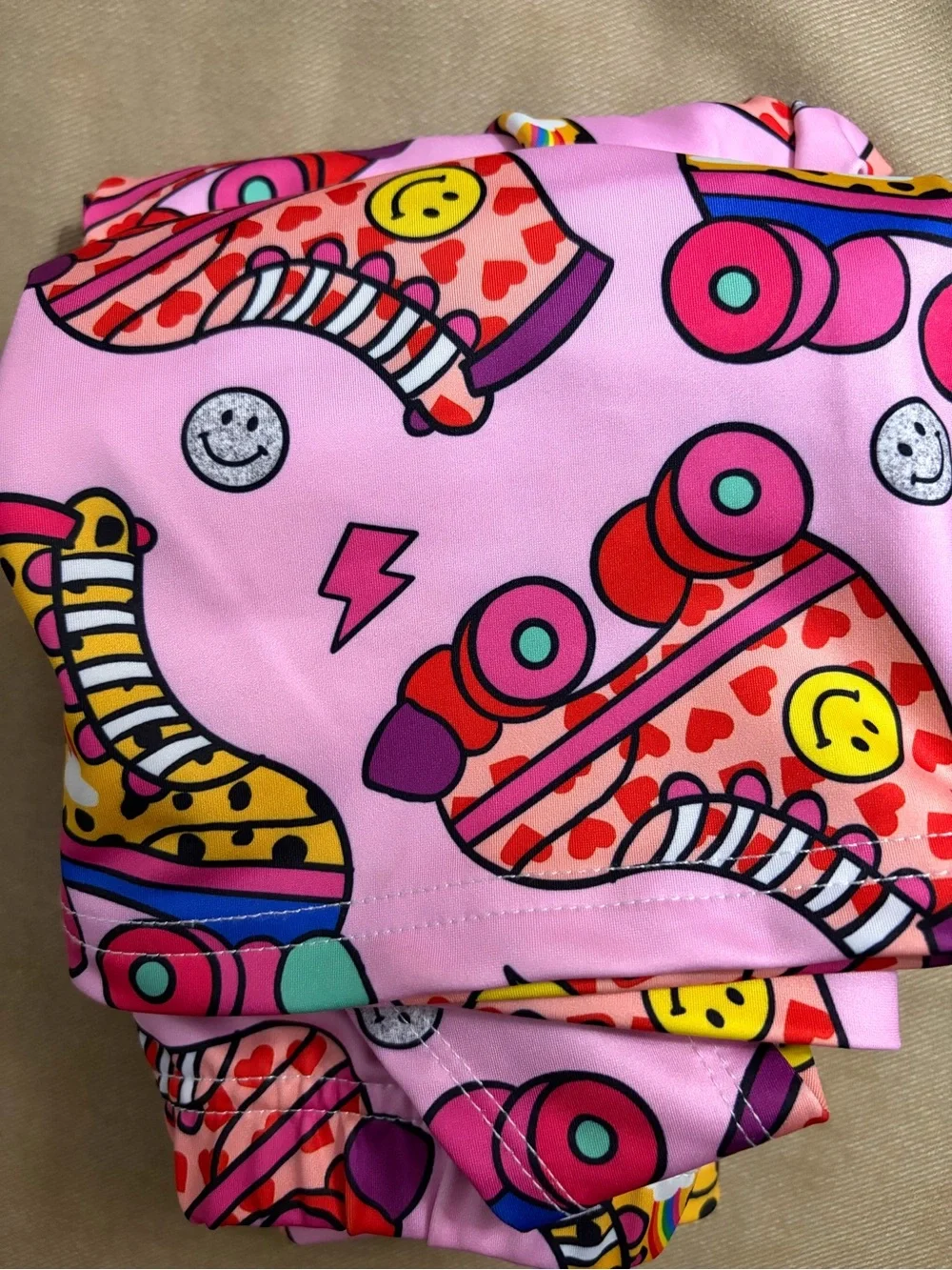Lola + The Boys Roller Skate 2 Piece Crop Top Leggings Set Girls Size 12